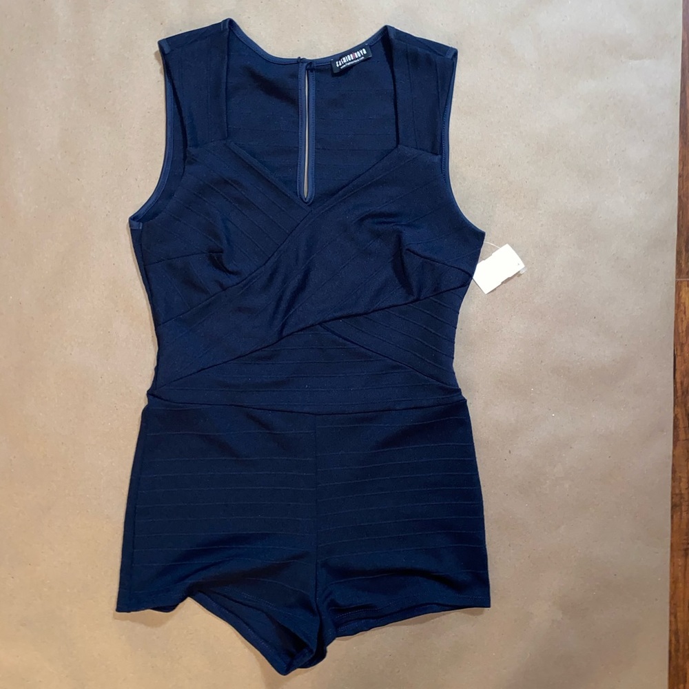 Navy Blue FN Romper
